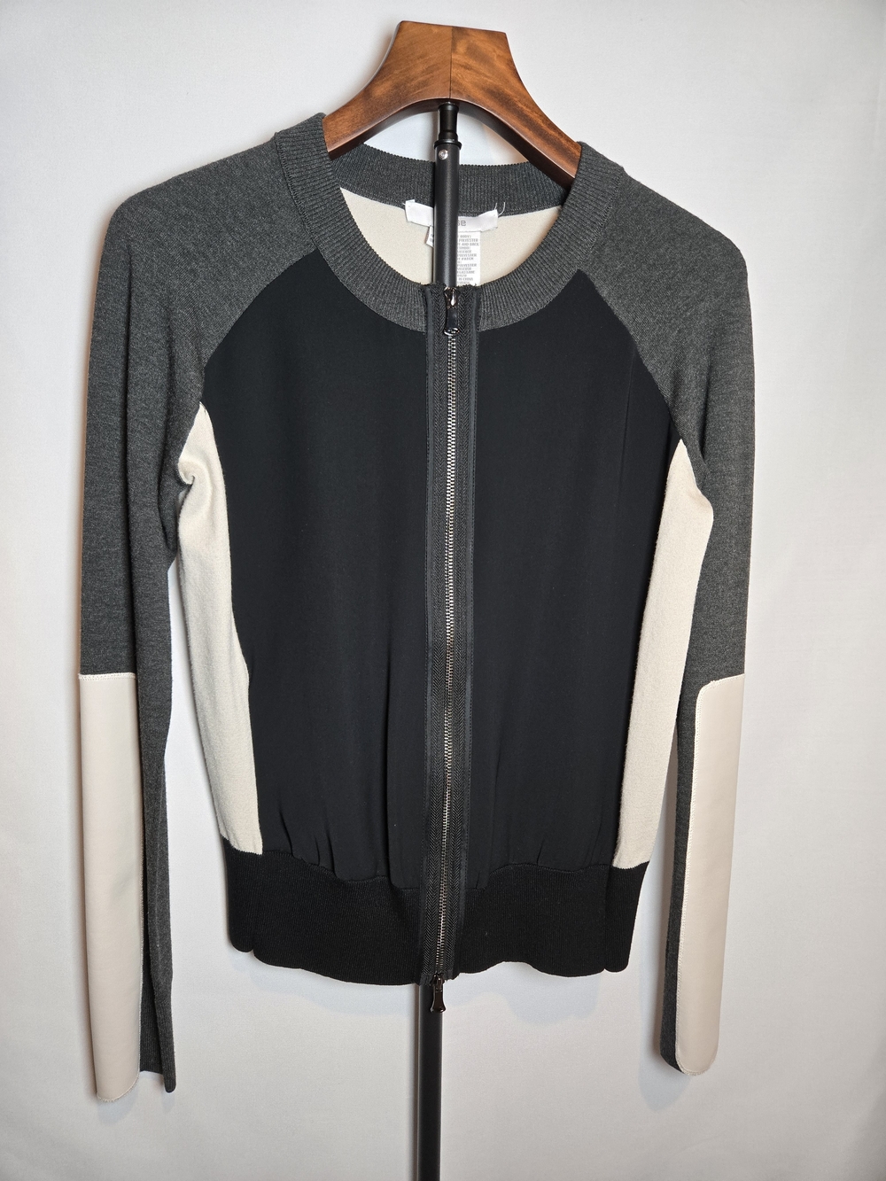 Per Se by Carlisle Colorblock Zip Up Sweater Jacket Never Worn